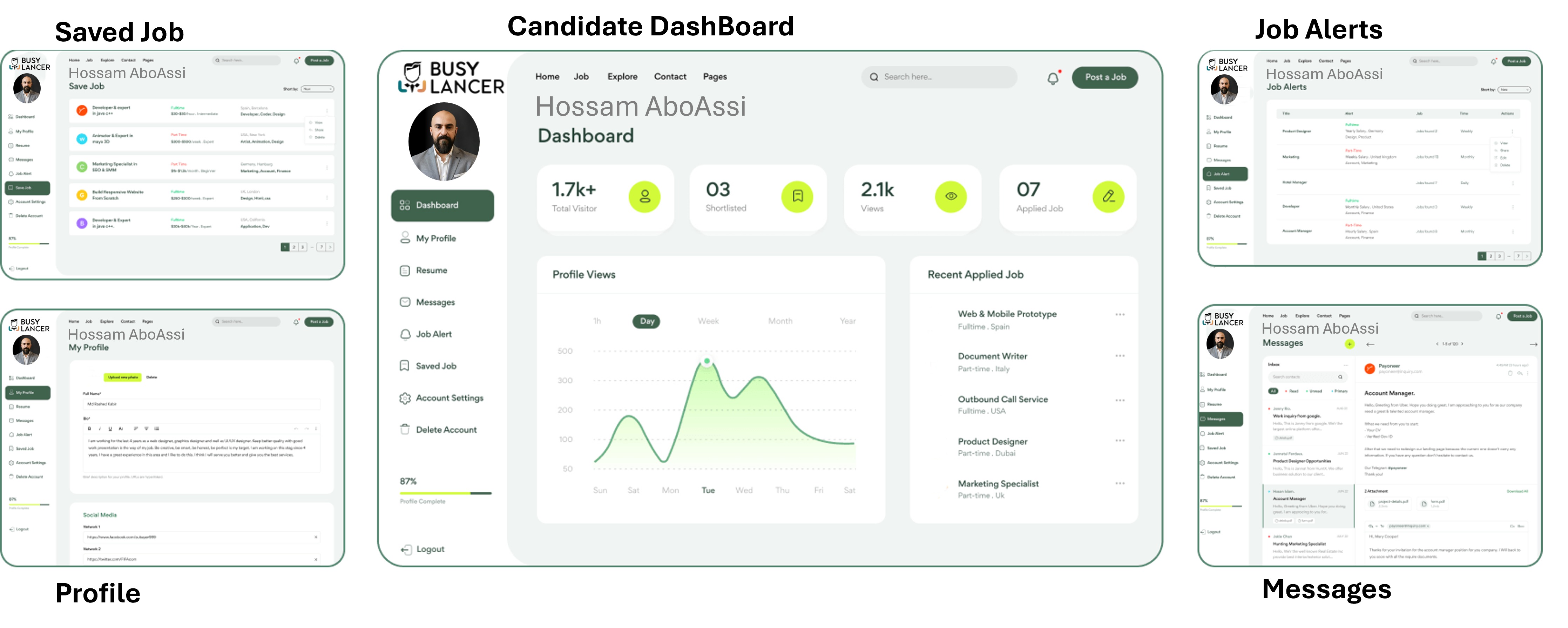 A comprehensive view of the BusyLancer user dashboard